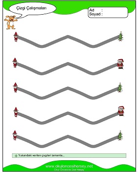 okul öncesi çizgi çalışma sayfaları